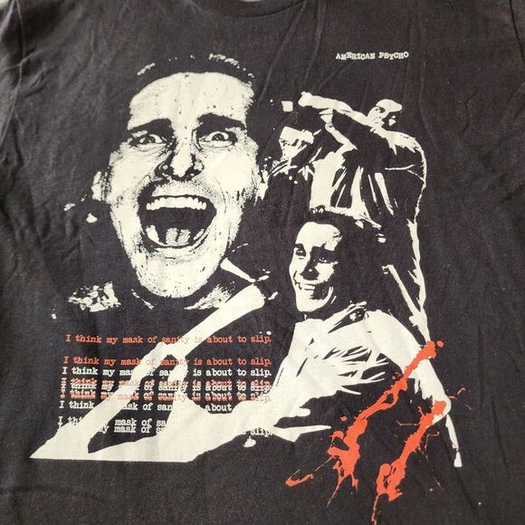 American Psycho Black T-shirt With Graphics Size Large - Picture 2 of 4